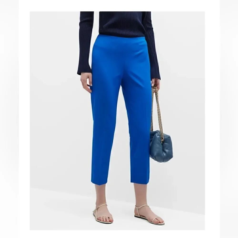 Piazza Sempione Audrey Cotton Stretch Capri Pant in Royal Blue | IT 46/US 10